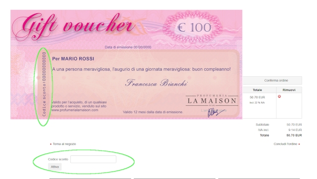 esempio voucher